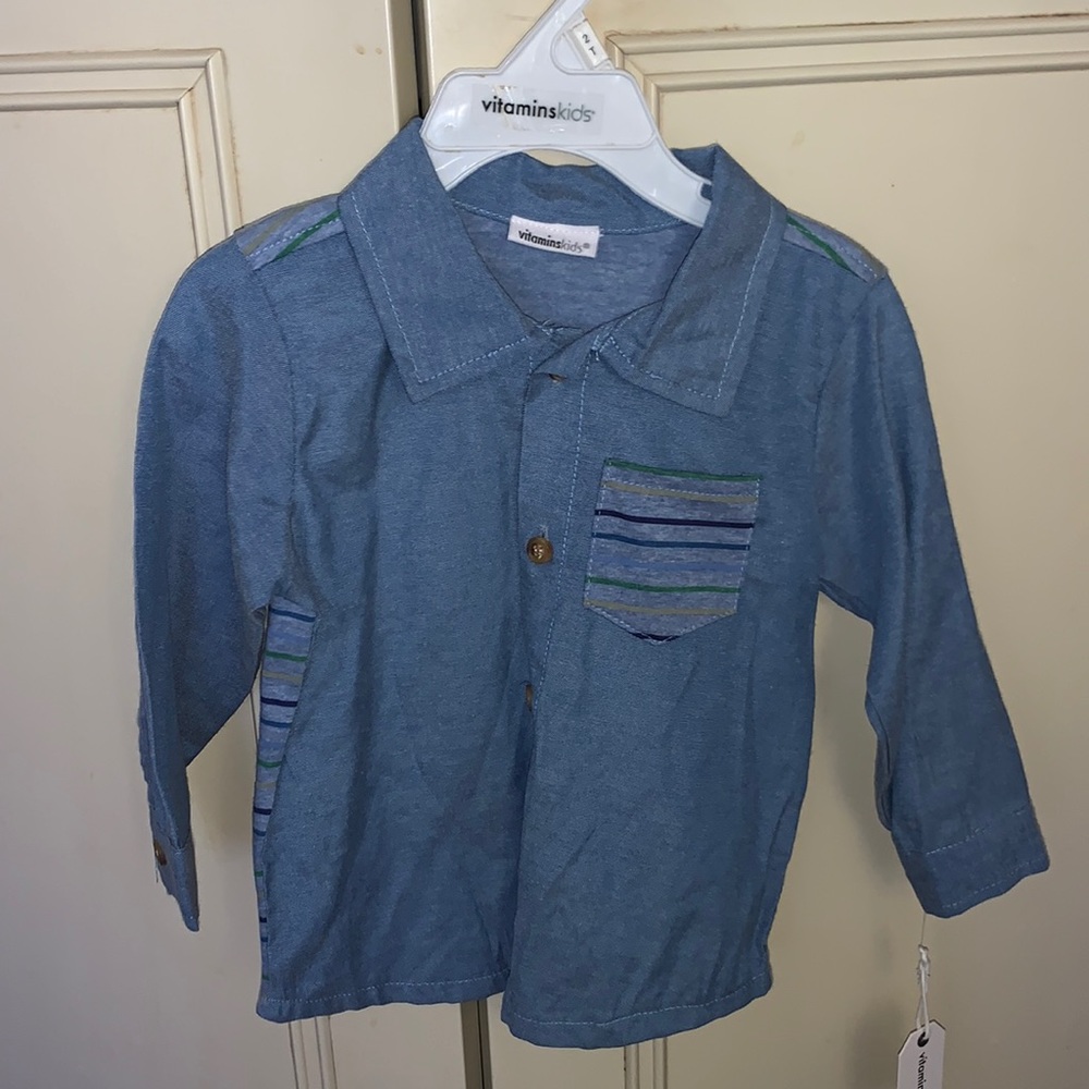 Toddler long sleeve button up VitaminsKids shirt